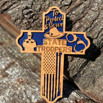 Wooden State Trooper Cross