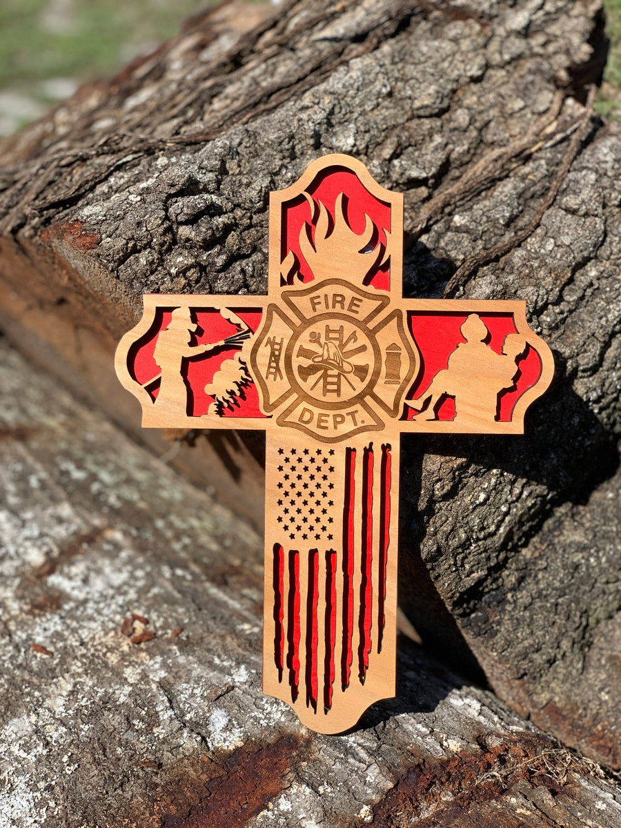 Wooden firefighter Cross – Creations with Hart wooden-firefighter-cross-creations-with-hart