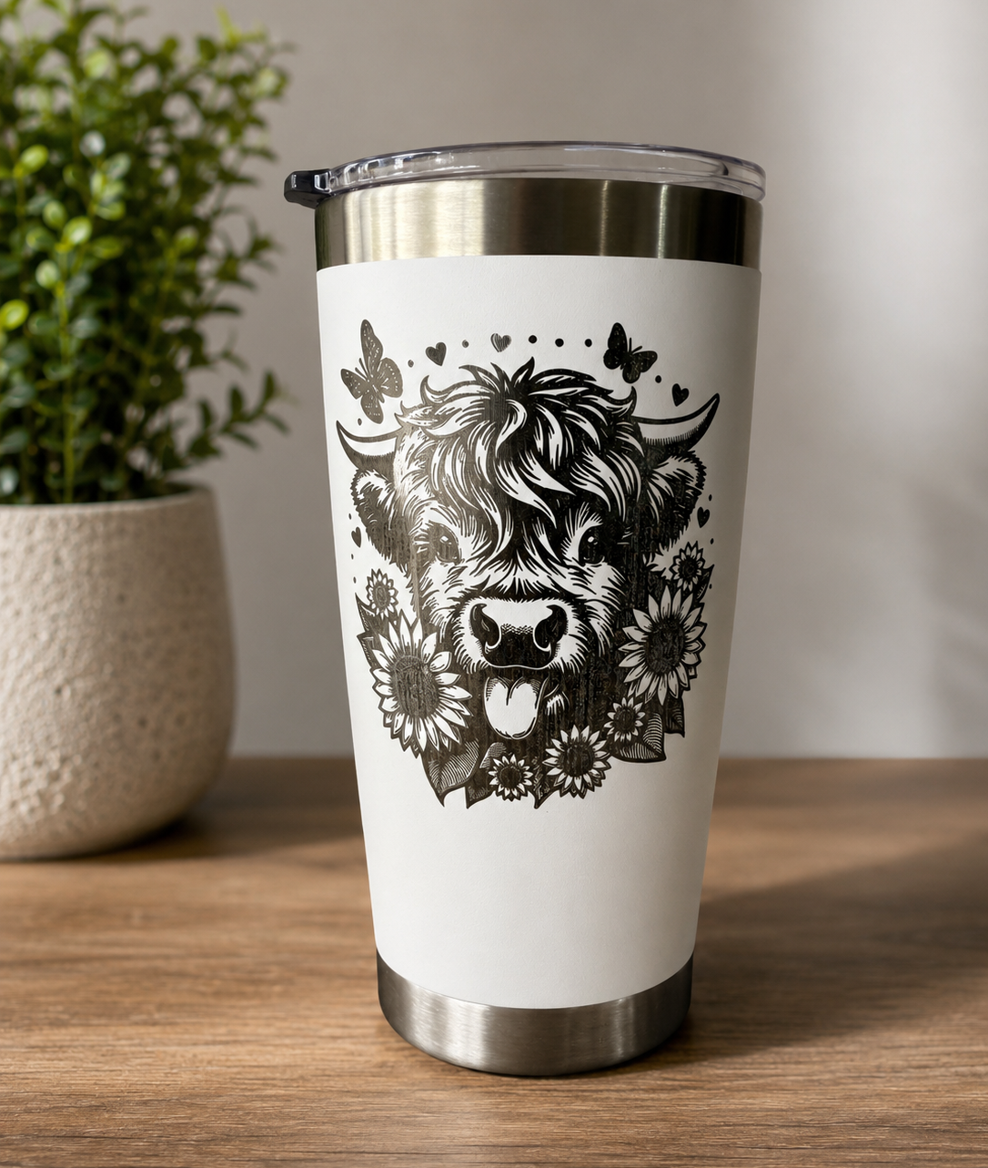 Custom Laser Engraved Tumbler | 20oz Black Stainless Steel | Personalized Gift