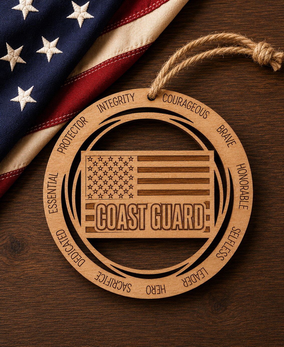 Wood Military & First Responder Ornament | Laser Engraved | Choose Your Branch or Department