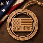 Wood Military & First Responder Ornament | Laser Engraved | Choose Your Branch or Department