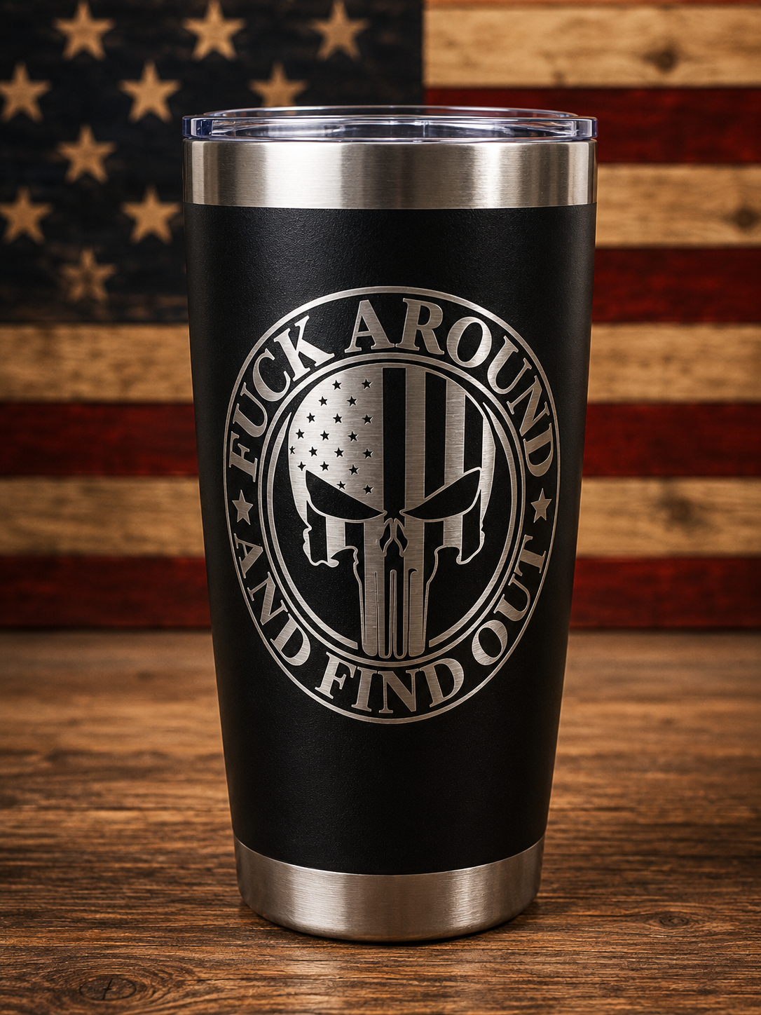 Custom Laser Engraved Tumbler | 20oz Black Stainless Steel | Personalized Gift