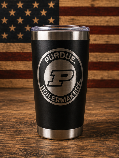 Custom Laser Engraved Tumbler | 20oz Black Stainless Steel | Personalized Gift