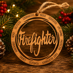 Wood Military & First Responder Ornament | Laser Engraved | Choose Your Branch or Department