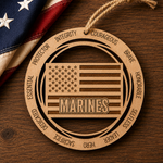 Wood Military & First Responder Ornament | Laser Engraved | Choose Your Branch or Department
