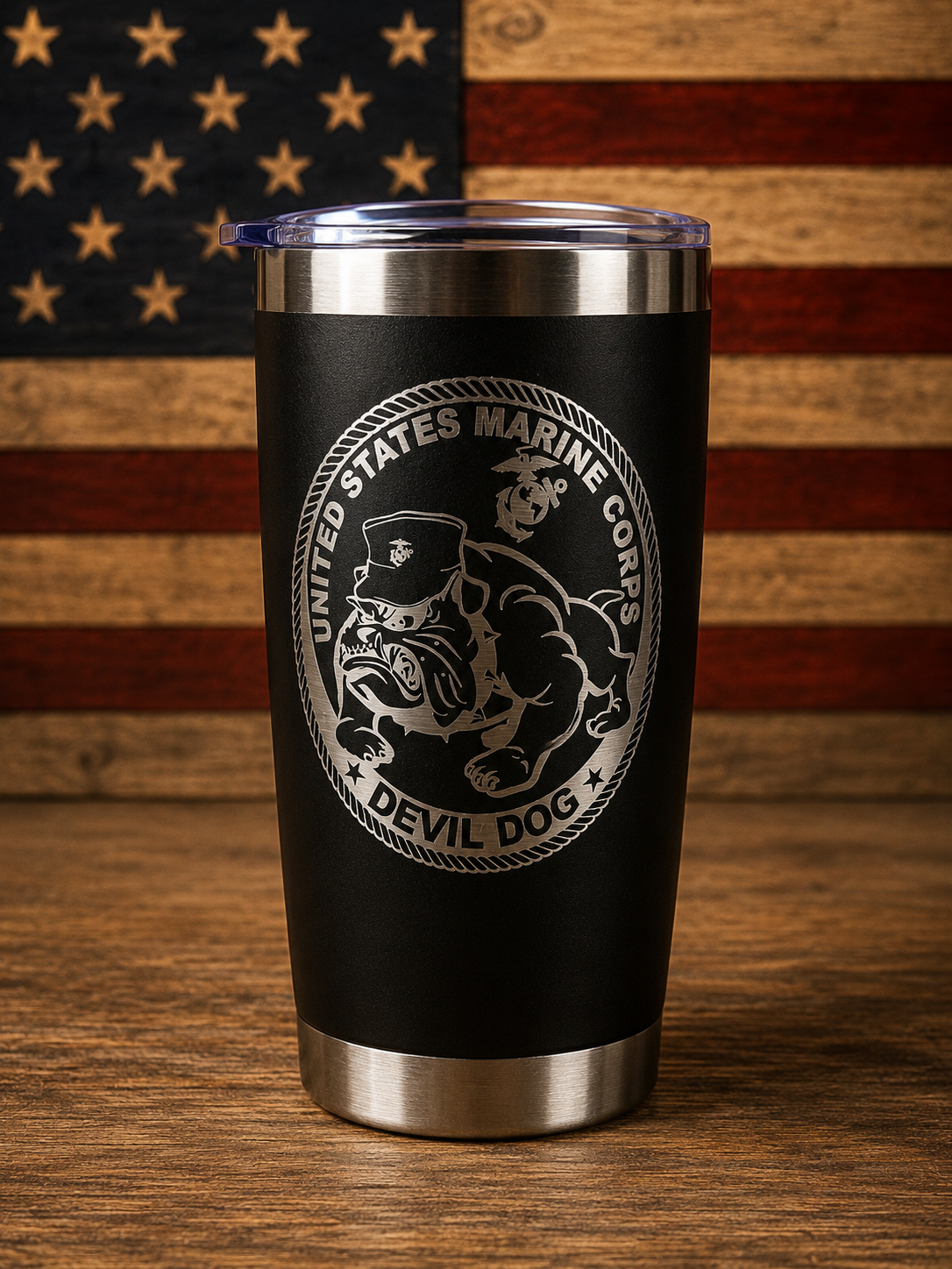 Custom Laser Engraved Tumbler | 20oz Black Stainless Steel | Personalized Gift