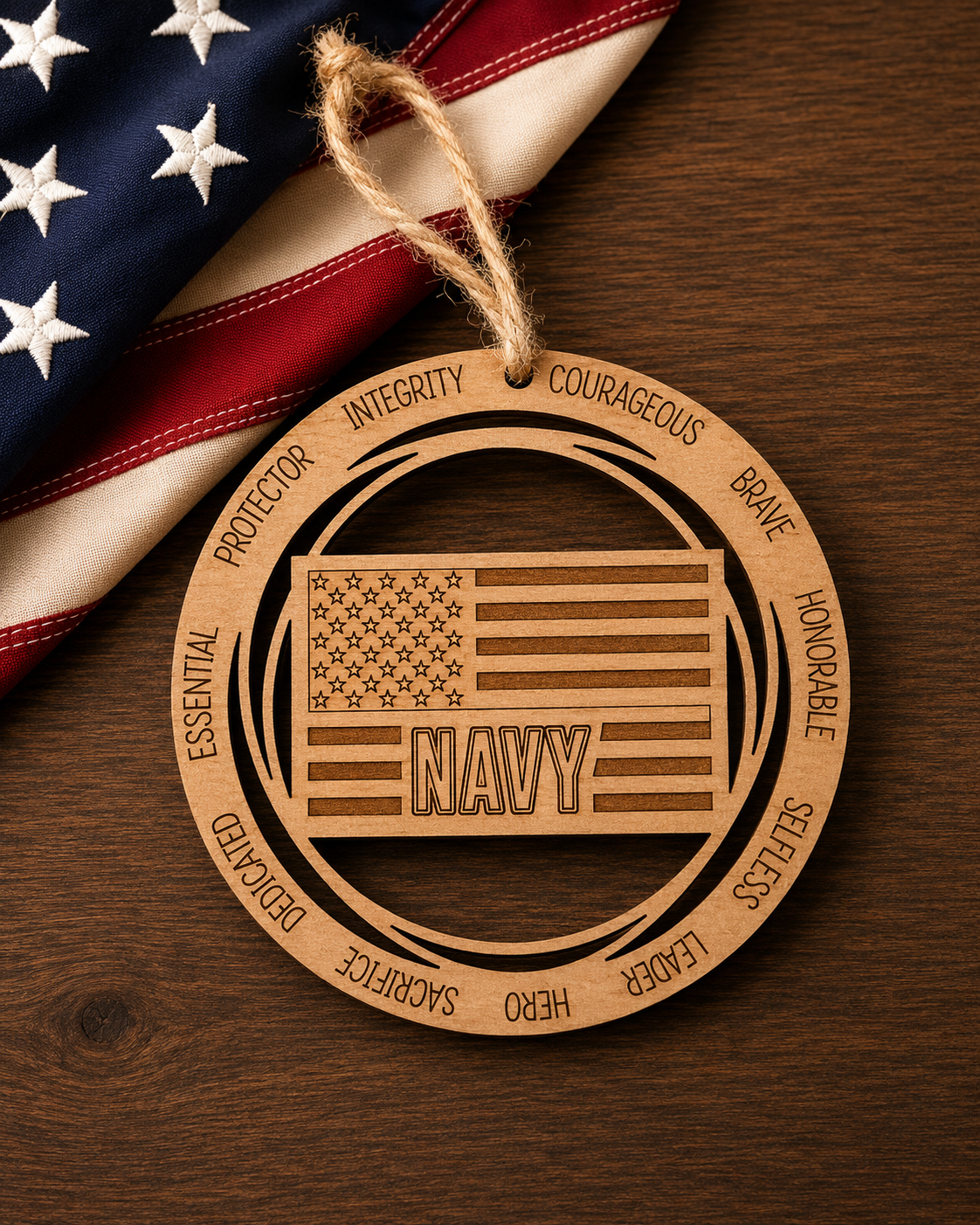 Wood Military & First Responder Ornament | Laser Engraved | Choose Your Branch or Department