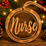 Wood Military & First Responder Ornament | Laser Engraved | Choose Your Branch or Department