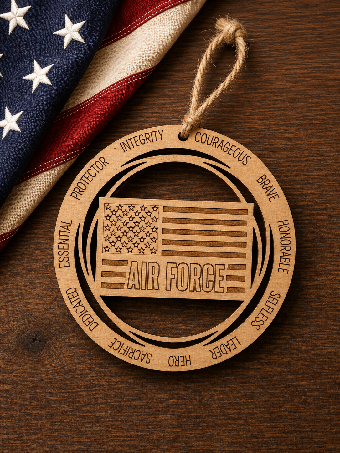Wood Military & First Responder Ornament | Laser Engraved | Choose Your Branch or Department
