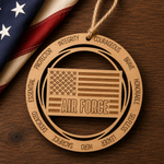 Wood Military & First Responder Ornament | Laser Engraved | Choose Your Branch or Department