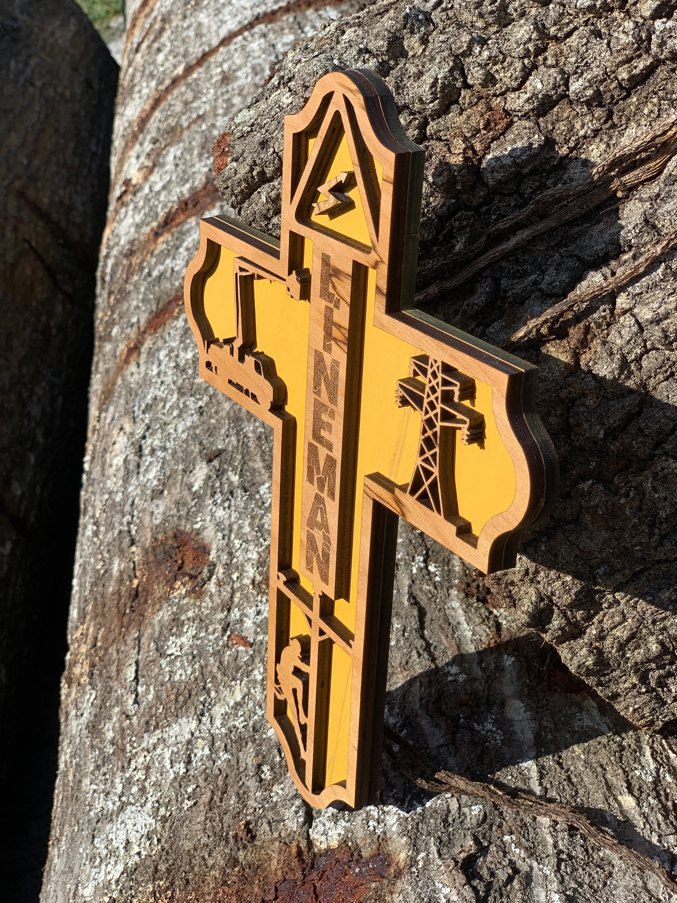 Wooden lineman Cross