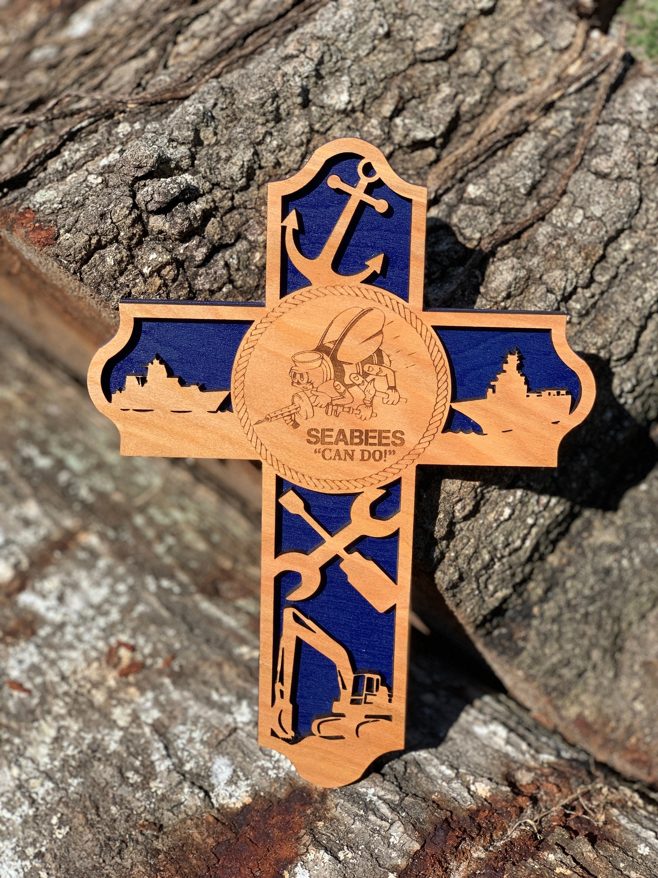 Wooden Seabee Cross