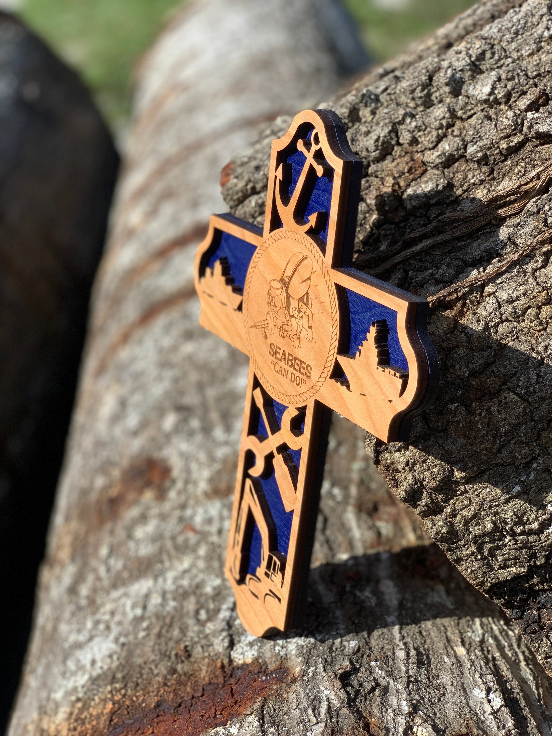 Wooden Seabee Cross