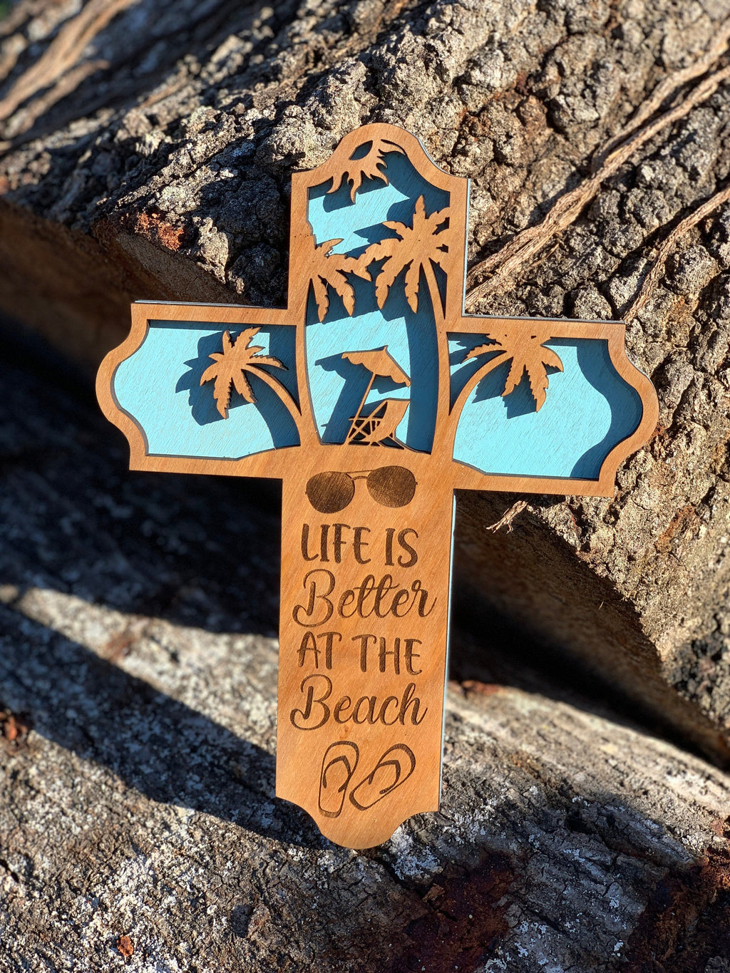 Wooden beach Cross
