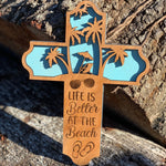 Wooden beach Cross