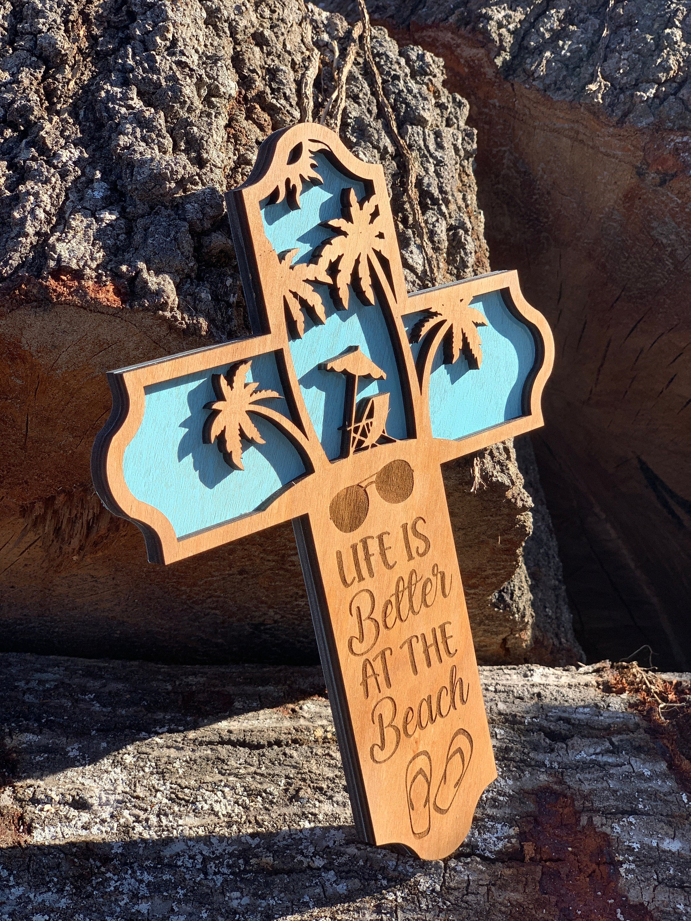 Wooden beach Cross