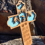 Wooden beach Cross