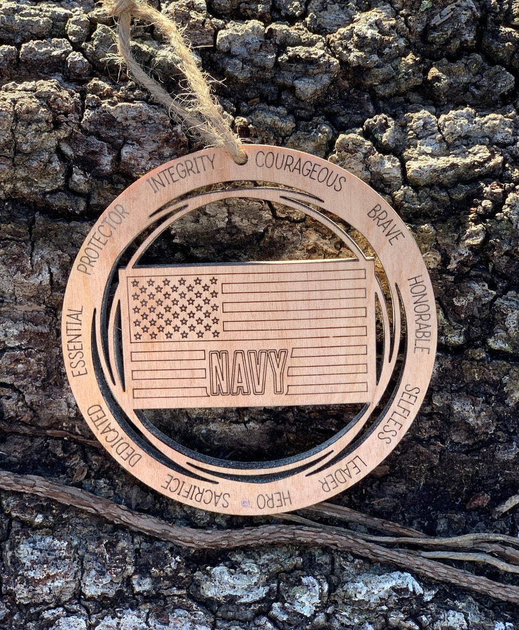 Wooden Navy Ornament