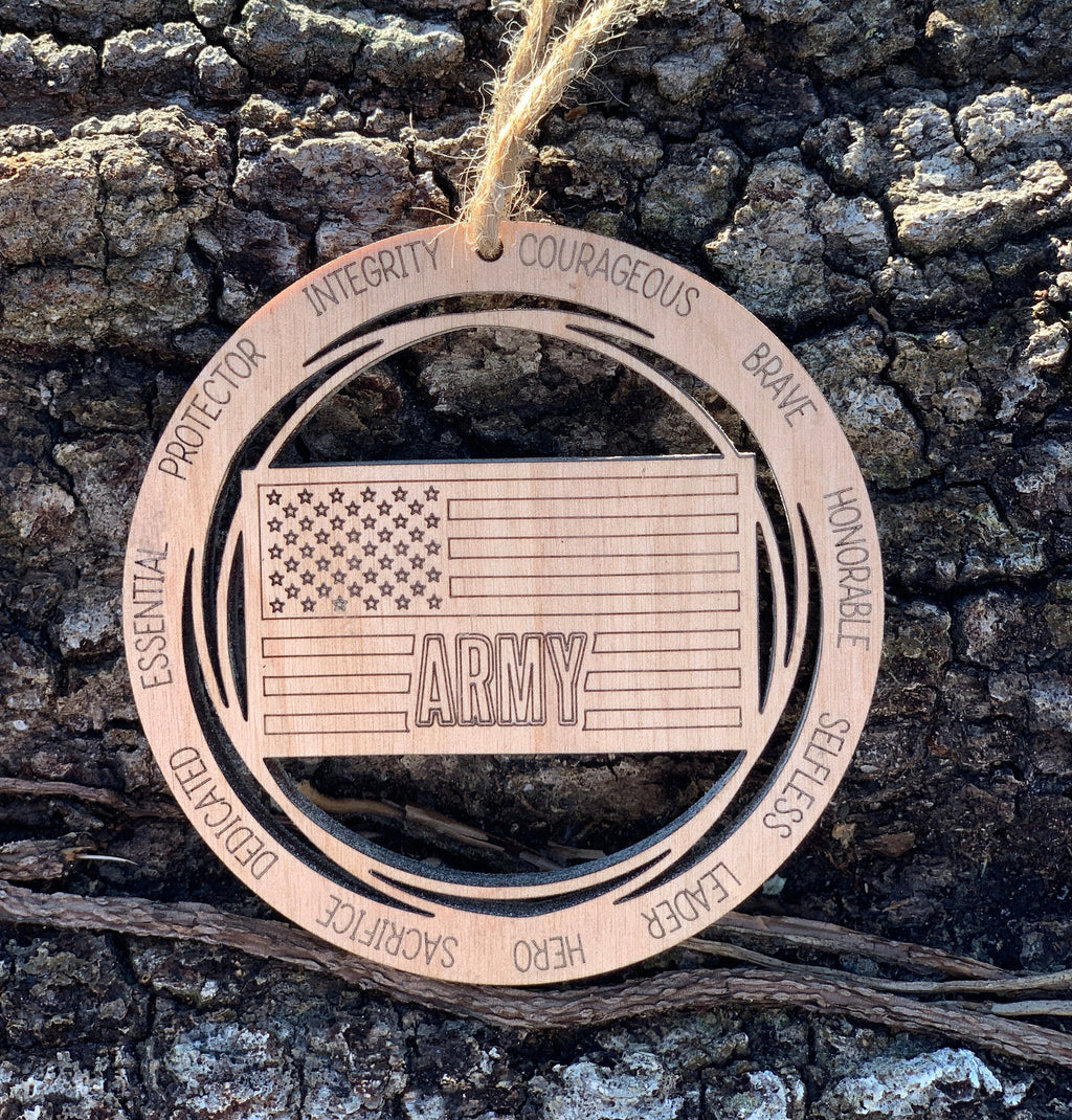 Wooden Army Ornament